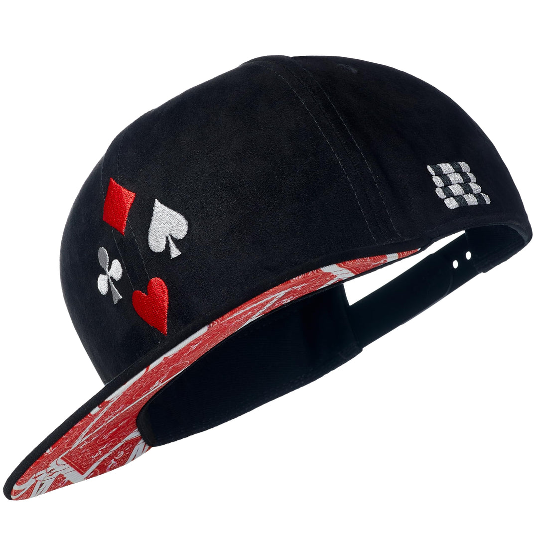 Cadency® Snapback Cap Poker, Damen und Herren, Schwarz, Unisex, Grössenverstellbar