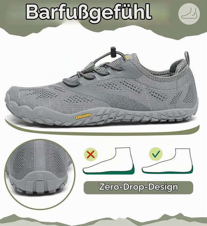 SAGUARO Unisex Barfussschuhe Indoor &amp; Outdoor Fitnessschuhe, Gr. 36-48 39 EU Grau, 39 EU Grau