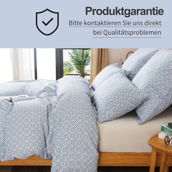HENGWEI Blau Bettwäsche 135x200 2teilig Set Extraweiches Warm Bettwäsche-Sets für Einzelbett Hochwer