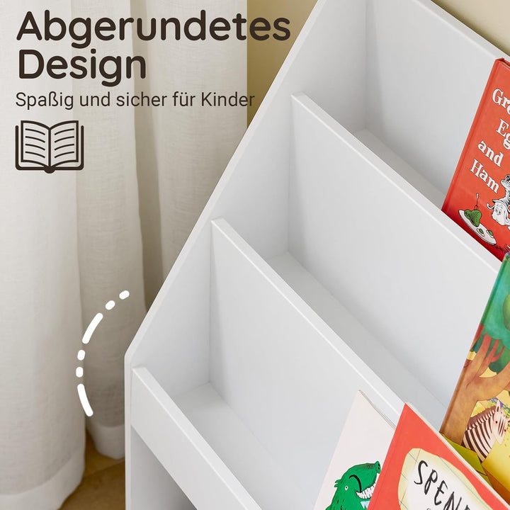 SoBuy Bücherregal Kinder Kinderregal Montessori mit 3 Ablagefächern und Spielzeug Aufbewahrung Regal