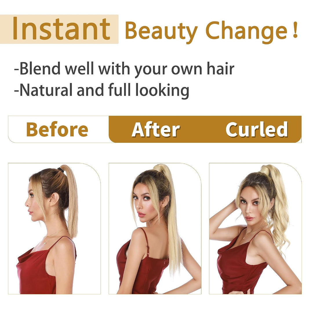 SEGO Ponytail Extension Echthaar Pferdeschwanz Zopf Haarteil Haarverlängerung Hair Piece Haar Hitzeb