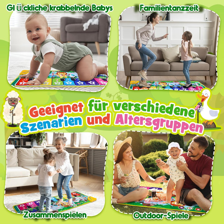 Klaviermatte Spielzeug Ab 1 2 3 Jahre Junge Mädchen, Dromlag Kinderspielzeug 1 2 3 Jahre Baby Spielz