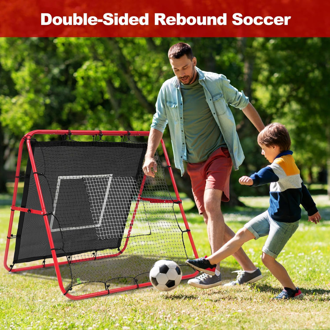 BAGAIL Doppelseitiges Rebounder-Netz, Fussballnetze, verstellbare Winkel, anpassbare Struktur, Rebou