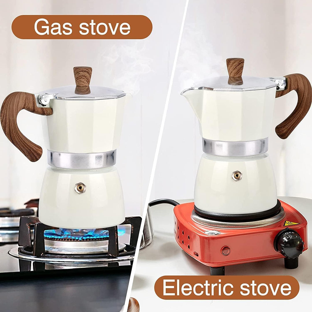Espressokocher für den Herd, 3 Espressotassen, Mokkakanne – 142 ml, manuelle kubanische Kaffee-Perko