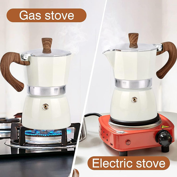 Espressokocher für den Herd, 3 Espressotassen, Mokkakanne – 142 ml, manuelle kubanische Kaffee-Perko