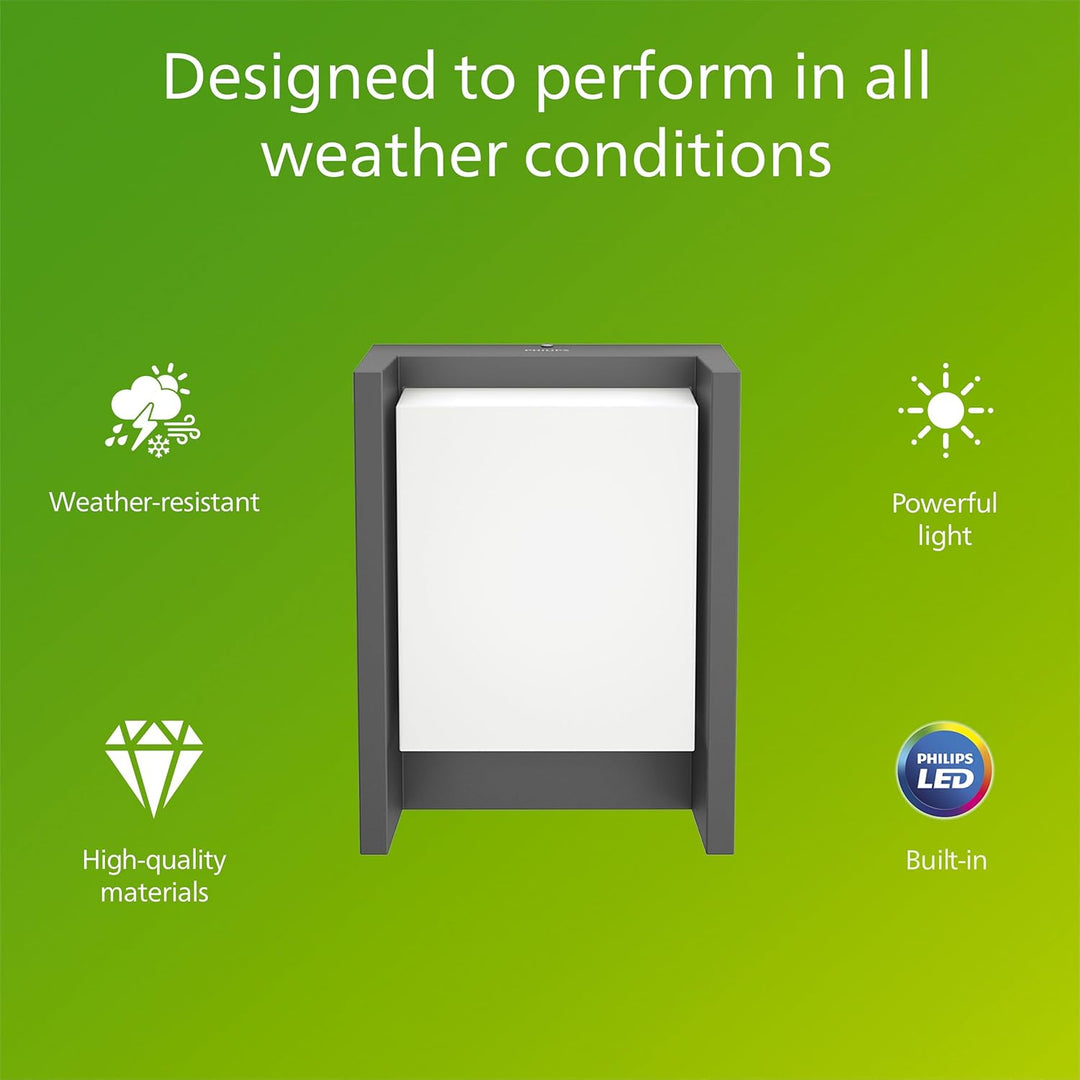Philips myGarden Arbour LED Wandaussenleuchte, Aluminium