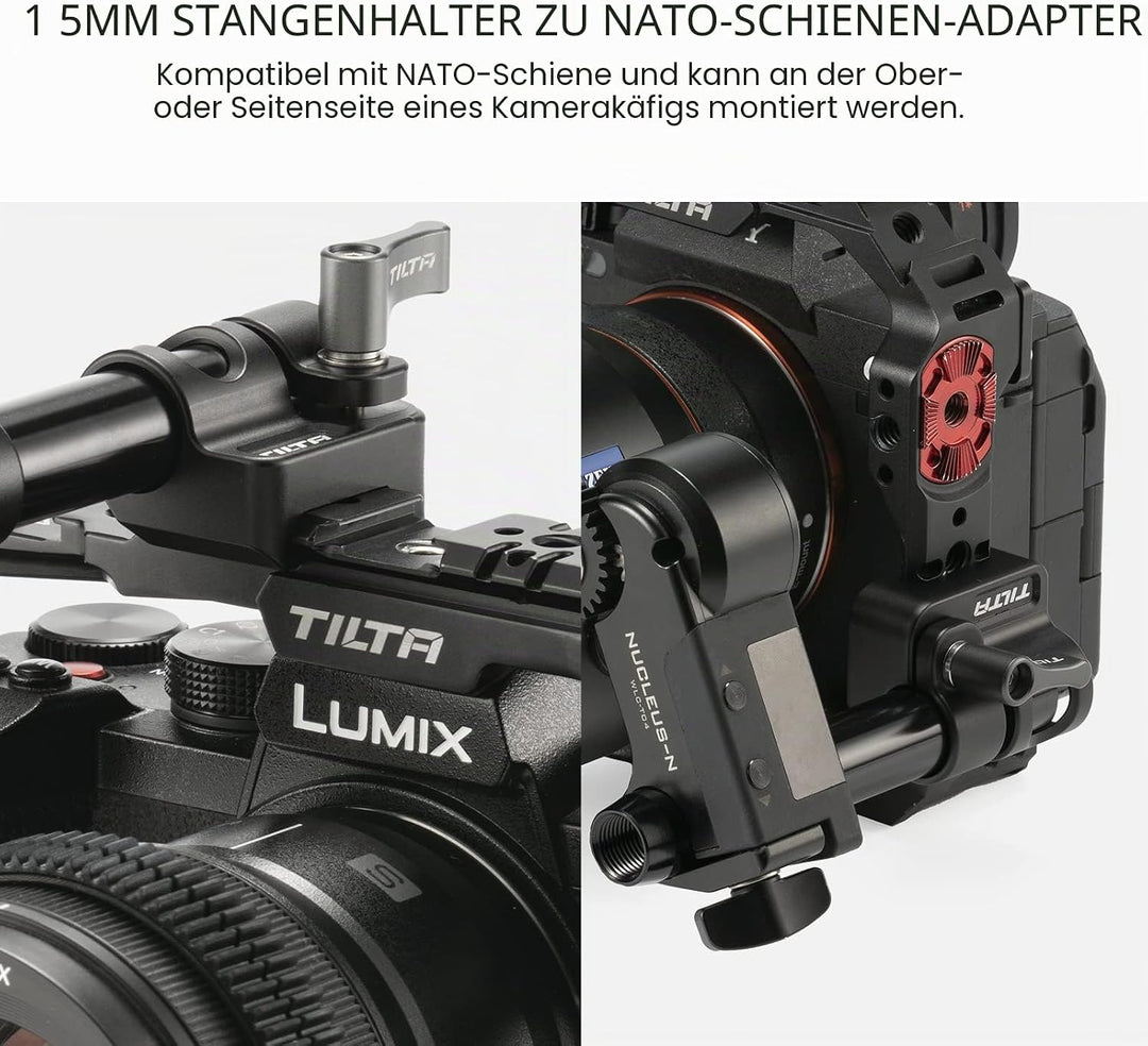 TILTA 15mm Rod Holder to Adapter 15mm Rutenhalter auf NATO-Adapter, 15mm Rutenhalter auf NATO-Adapte
