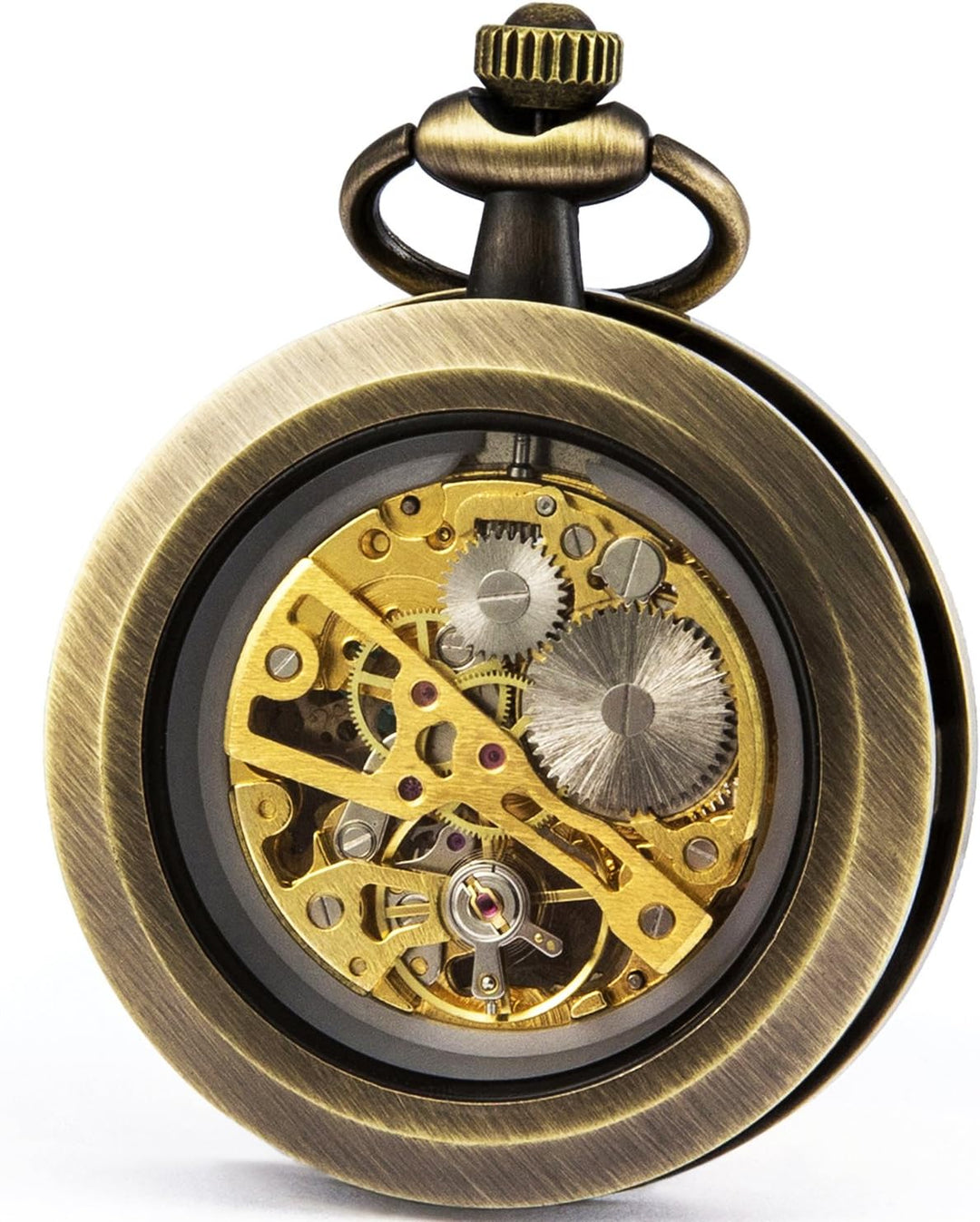 SEWOR Single Face Mechanische Handaufzugwerk Taschenuhr Gold Schwarz, Gold Schwarz
