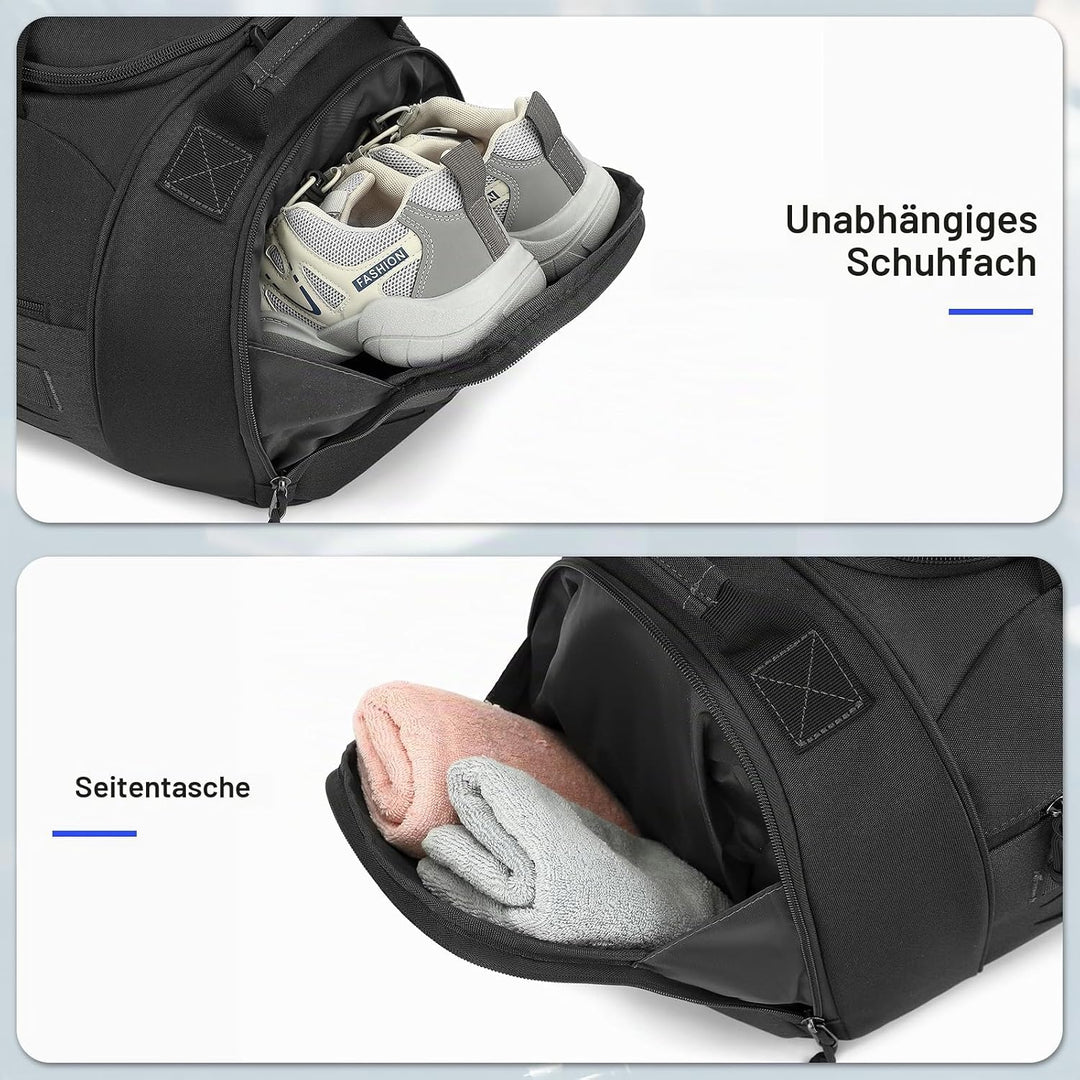 Taktische Sporttasche Herren 45L Reisetasche Mittelgross mit Schuhfach und Laptopfach Leicht Trainin