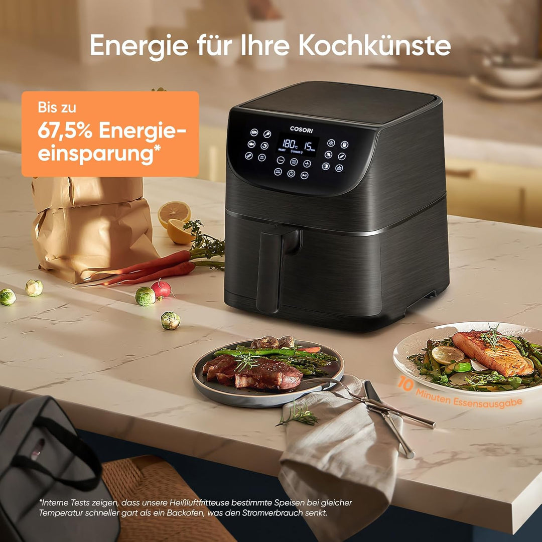 COSORI Heissluftfritteuse 5,5L XXL Friteuse Heissluft Fritteusen ohne Öl, Airfryer mit Digitalem LED