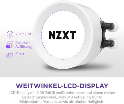 NZXT Kraken Elite 280 RGB - RL-KR28E-W1-280mm AIO CPU Wasserkühlung - 2,36" LCD Display 640x640-2x14