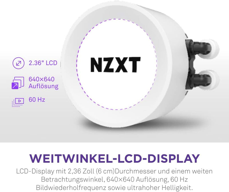 NZXT Kraken Elite 280 RGB - RL-KR28E-W1-280mm AIO CPU Wasserkühlung - 2,36" LCD Display 640x640-2x14