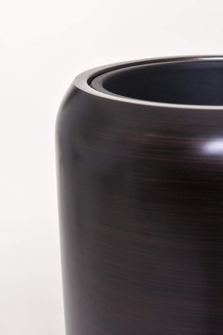 VIVANNO Pflanzkübel Pflanzgefäss Bodenvase exklusiv CAVITA Schwarz Braun Seidenmatt (97x34) Schwarz