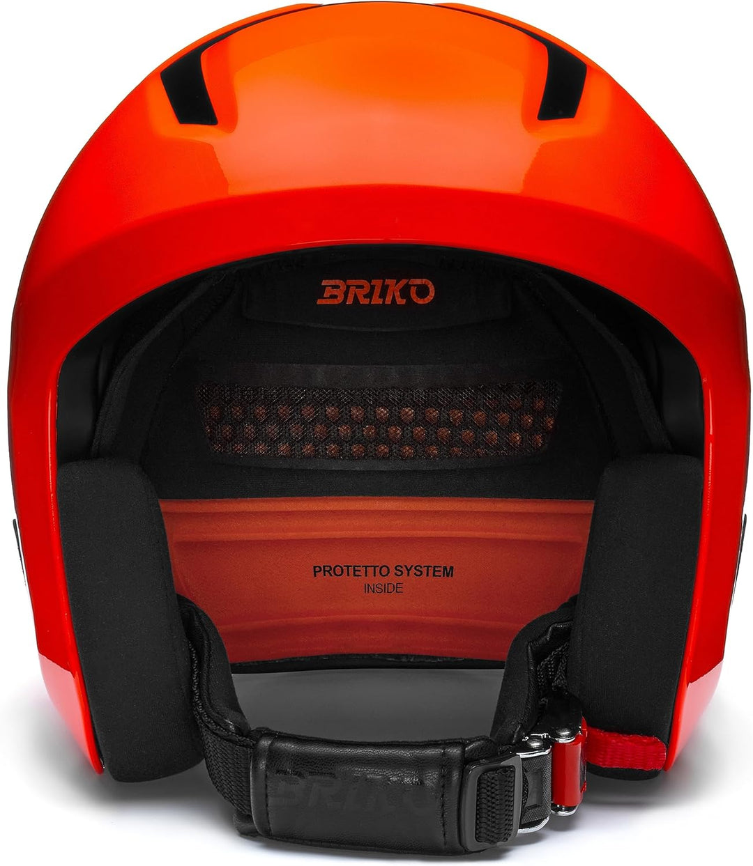Briko Unisex – Erwachsene Helm Helmet, Shiny Orange Fluo-Schwarz, L