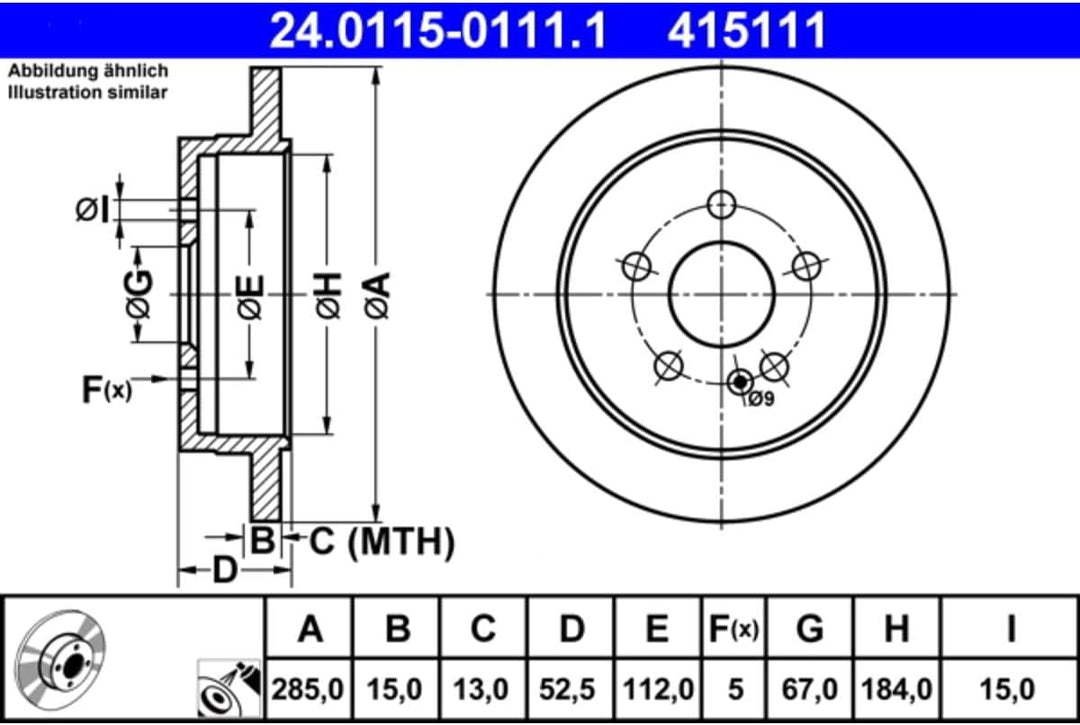 ATE 24011501111 Bremsscheibe