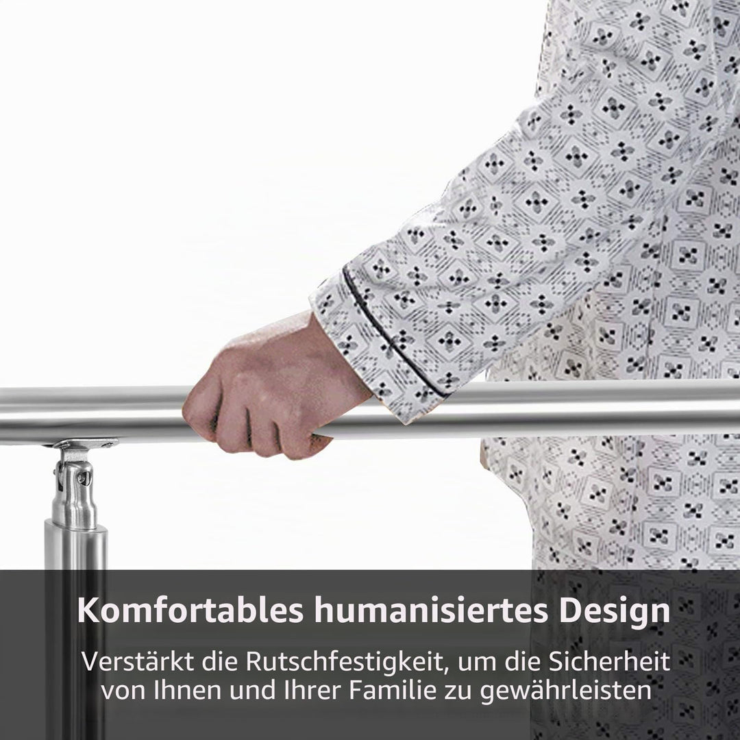 SWANEW Edelstahl-Handlauf Geländer für Treppen Brüstung Balkon Ø 42mm,mit 3 Querstreben (100cm, 3 Qu