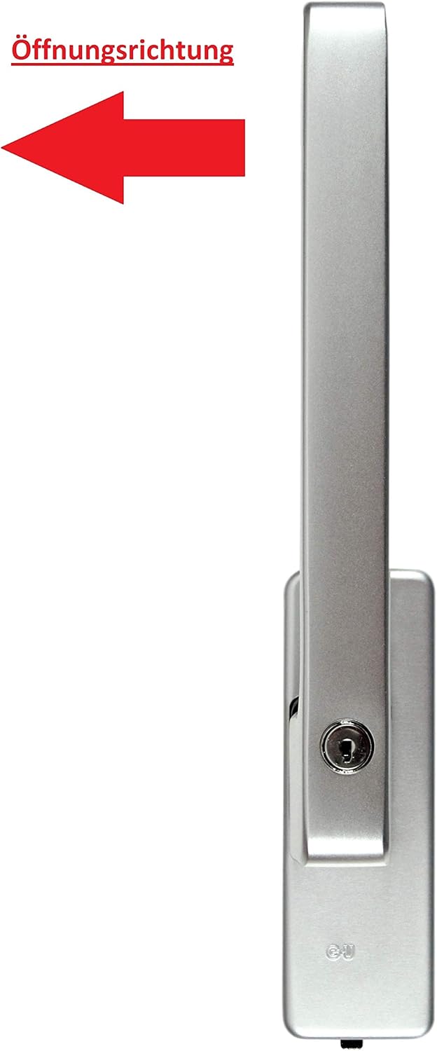 GU Schiebetür PSK Drehgriff abschliessbar DIRIGENT 966/976, 34225 oder auch 30152, DIN Rechts silber