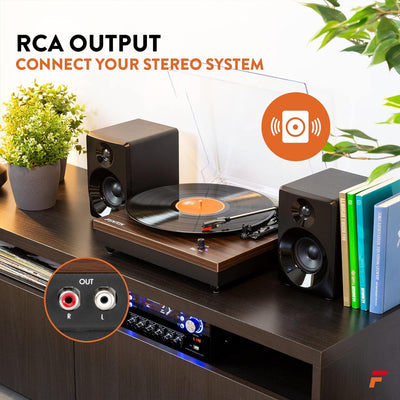 Fenton RP112D Plattenspieler Bluetooth, integrierten Lautsprechern, RCA, Vinyl Plattenspieler, Vinyl