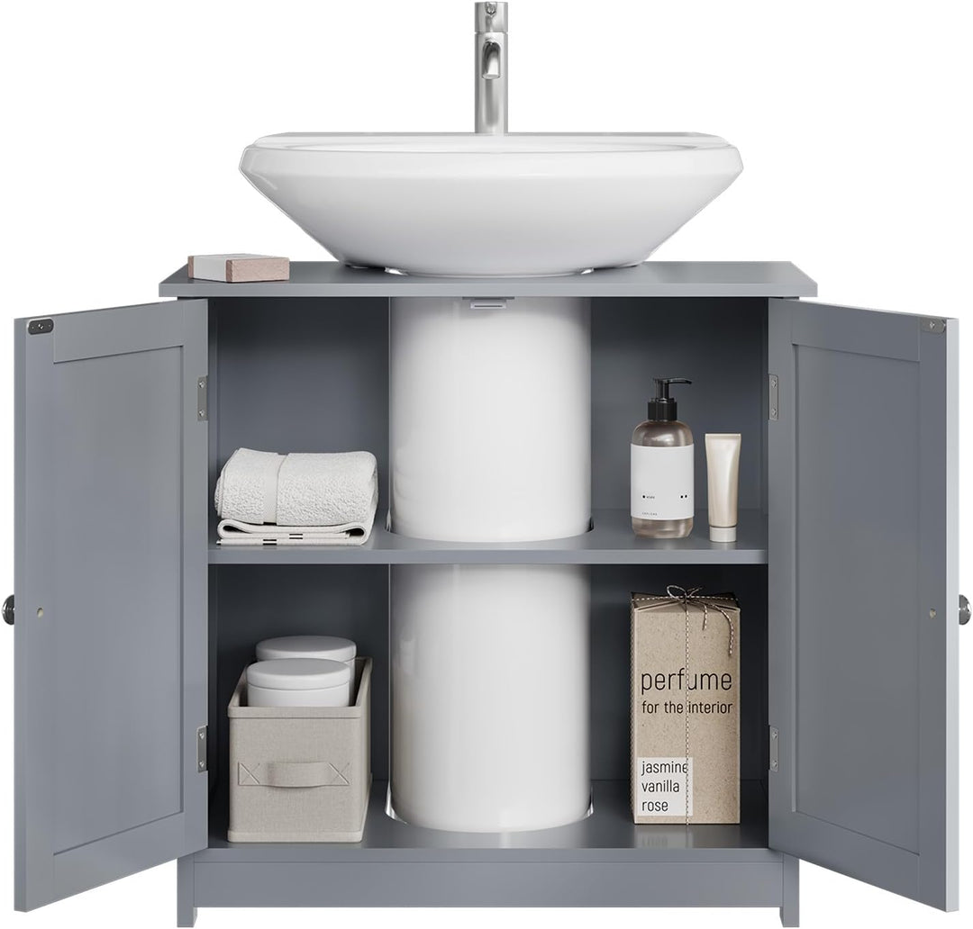 WOLTU Waschbeckenunterschrank, Unterschrank, Badezimmerschrank mit 2 Türen, Badschrank Badregal Wasc