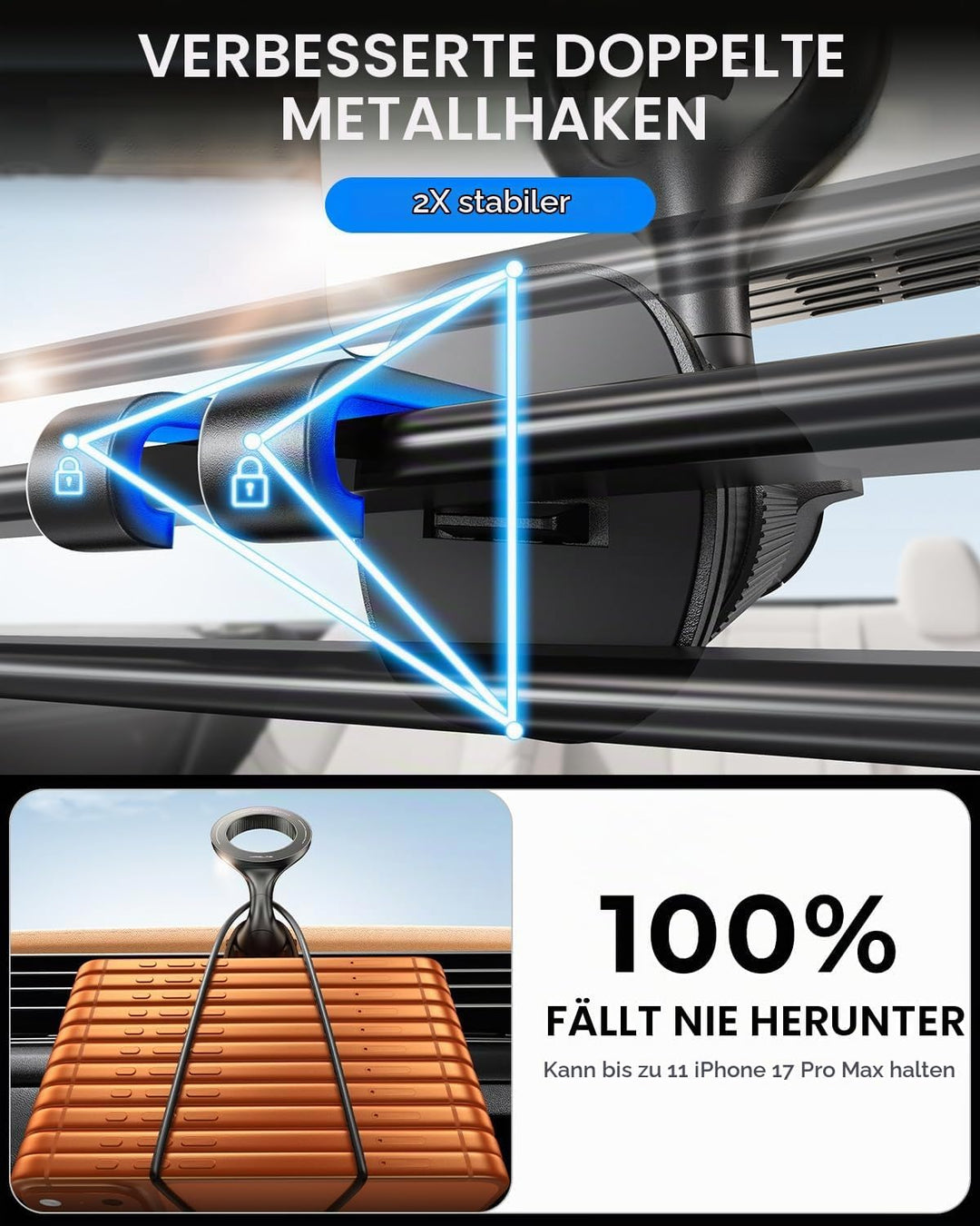 MRGLAS Handyhalterung Auto Lüftung Magnetisch – für MagSafe &amp; iPhone, 2026 Modell mit extra starker