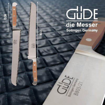 Güde Solingen-Brotmesser Für Links und Rechtshänder geschmiedet, 32 cm, Birnenholz, ALPHA BIRNE, Dop