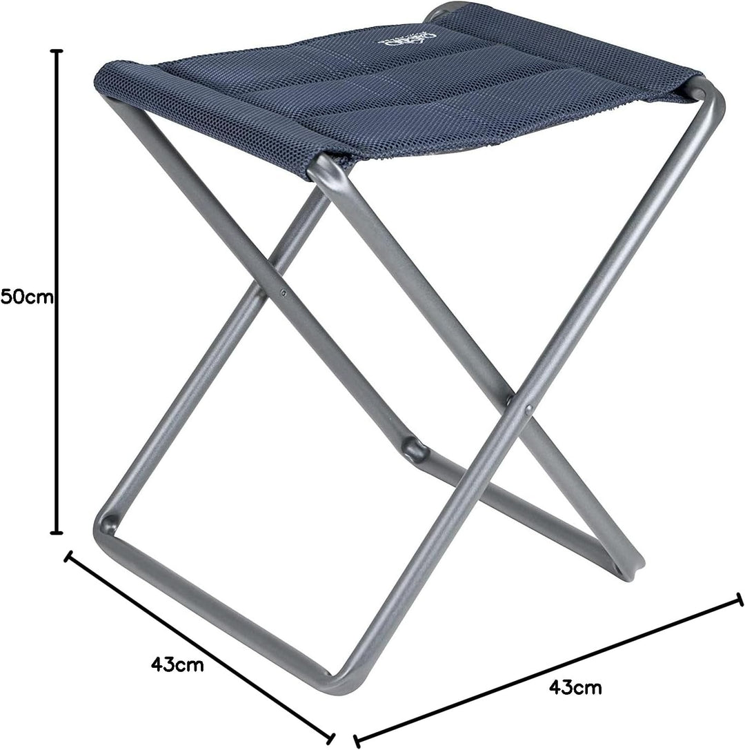 Crespo Falthocker AL 302 Air Deluxe Camping Klapphocker Angel Hocker Polster Alu Grau, Grau