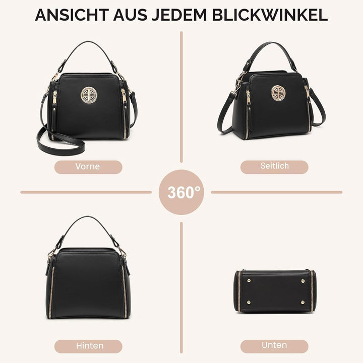 Miss Lulu Umhängetasche Damen Schultertasche Handtasche Crossbody Taschen Henkeltasche Mädchen PU Le