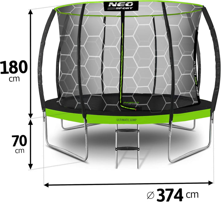 Neo-Sport Trampolin Outdoor Kinder Gartentrampolin Sicherheitsnetz Innen Leiter Gepolsterte Stangen
