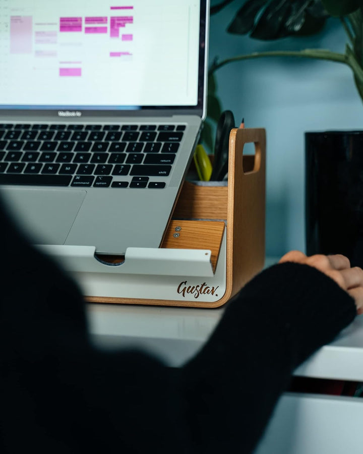 Gustav Laptop Ständer und Organizer