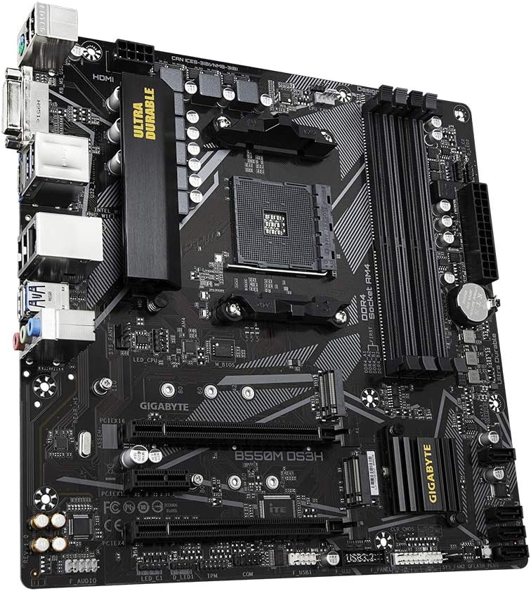 Gigabyte B550M DS3H Mainboard schwarz, único