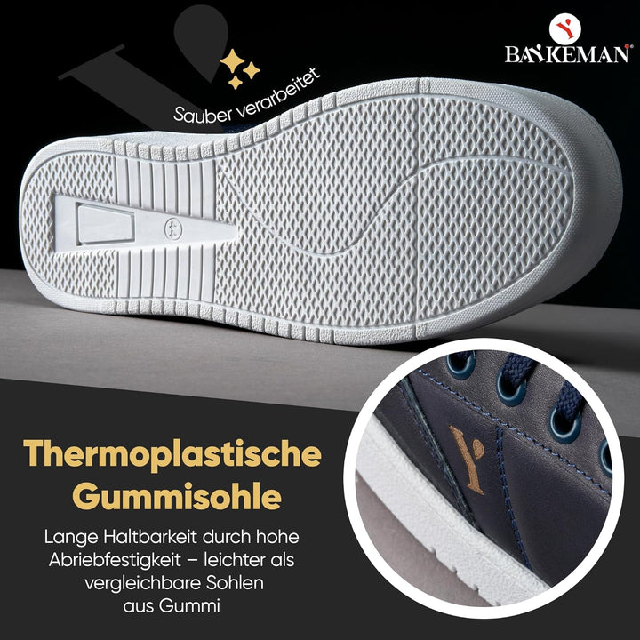 BAYKEMAN - Sneaker aus echtem Leder Unisex für Herren Damen Jungen Mädchen - sehr hochwertige, komfo