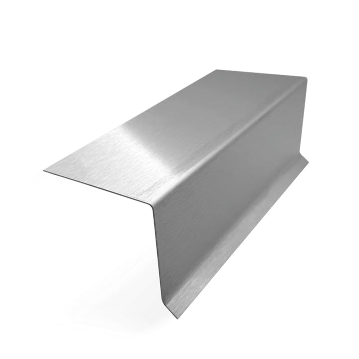 Ortgangblech 200 cm (2000mm) lang Edelstahl K240 geschliffen 90 Grad Dachprofil Dichtungsblech Dachb