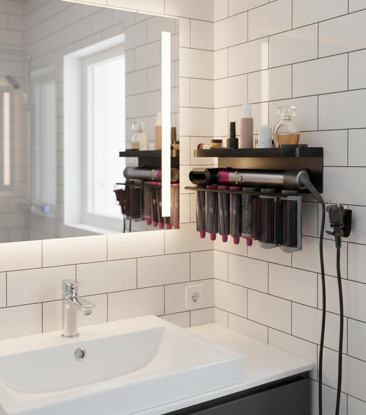 AXNSATRE Halterung Ohne Bohren für Dyson Airwrap & ZubehöR, Halterung Wandhalterung für Dyson Airwra