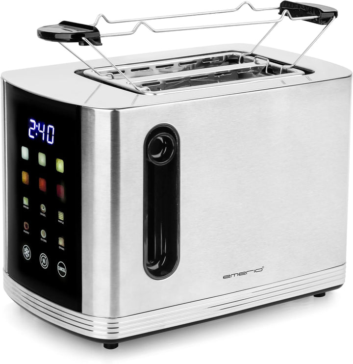 EMERIO Edelstahl Toaster mit grossem FARB Display | Touch | 2 Toastschlitze | Zentrierautomatik | Kr