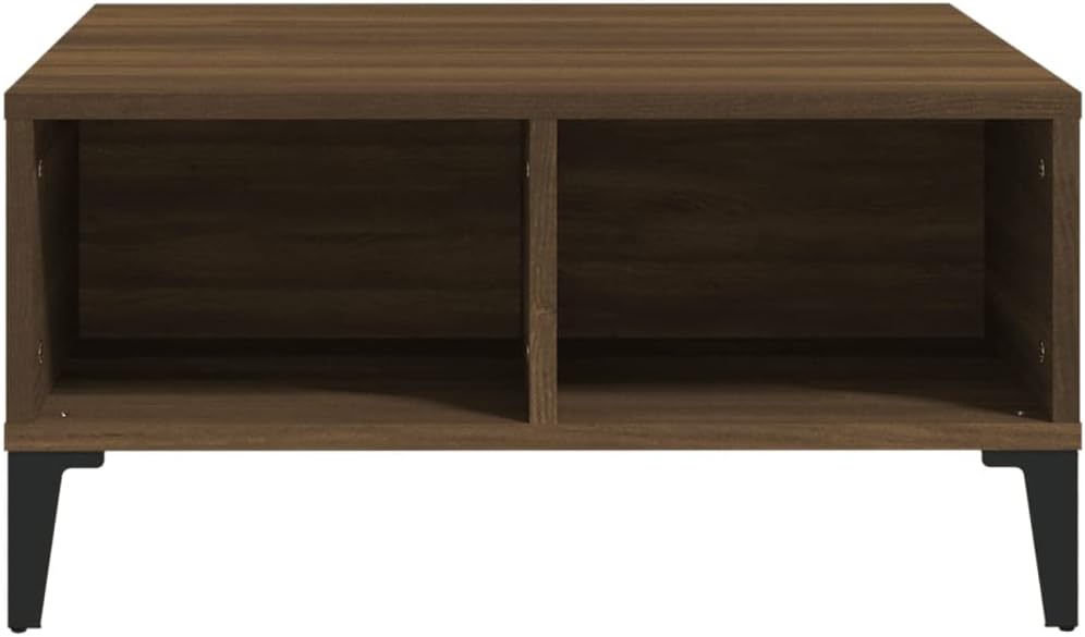 WIFESE Couchtisch mit 4 Fächer 60x60x30 cm Beistelltisch Holz Modernes Design Wohnzimmertisch Kleine