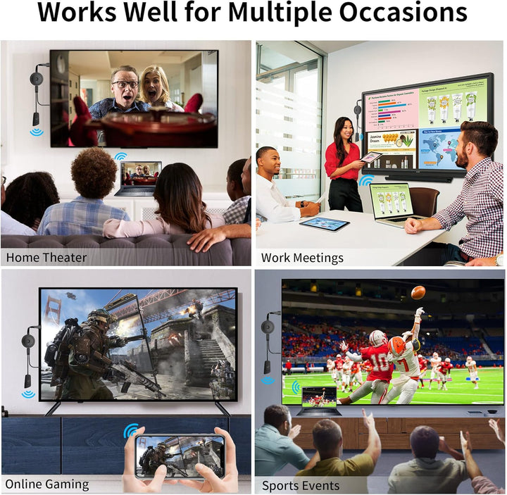 AT-MIZHI Wireless HDMI Dongle für Miracast - 4K HD Display WiFi Adapter für Streaming from Smartphon