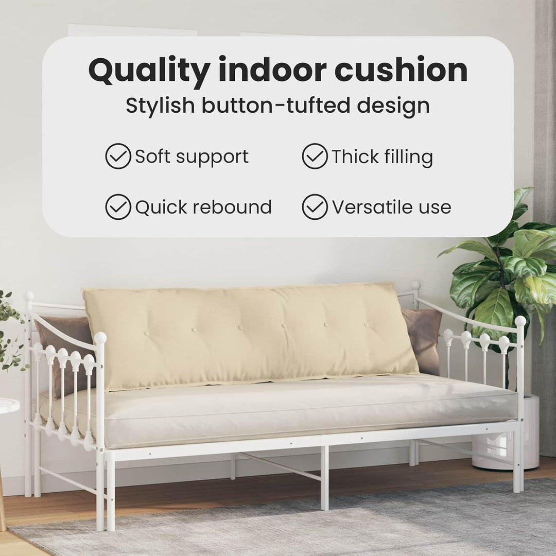 vidaXL Rückenkissen Creme 160 x 19 x 50 cm Stoff, Wohnzimmer, rechteckig, modern, abnehmbare Bezüge,