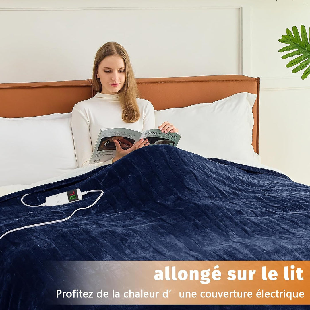 BOMOVA Heizdecke Wärmedecke mit Abschaltautomatik,Kuscheldecke flauschig Weihnachten,10 Heizstufen &
