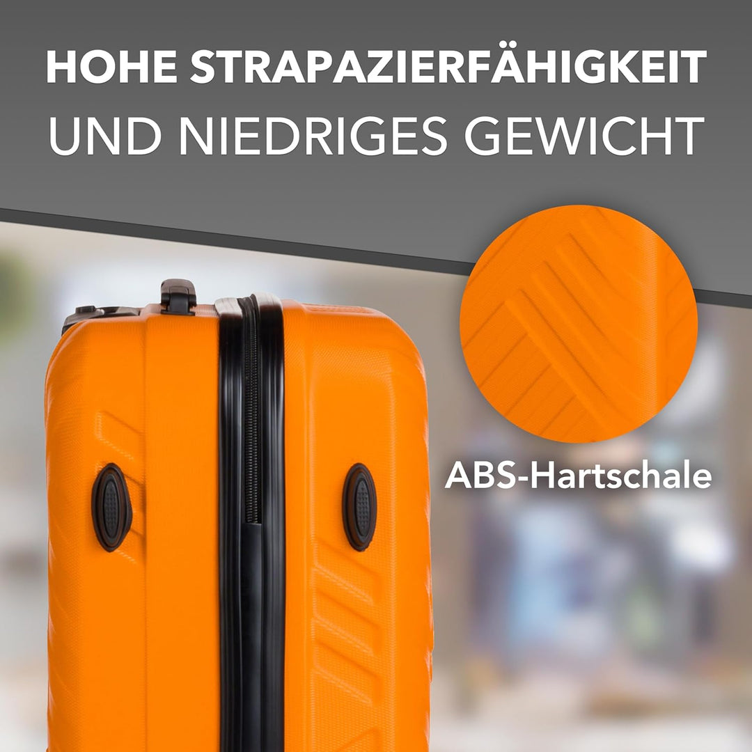Xonic Design Reisekoffer - ABS Hartschalen Koffer mit 360° Leichtlauf-Rollen - hochwertiger Trolley