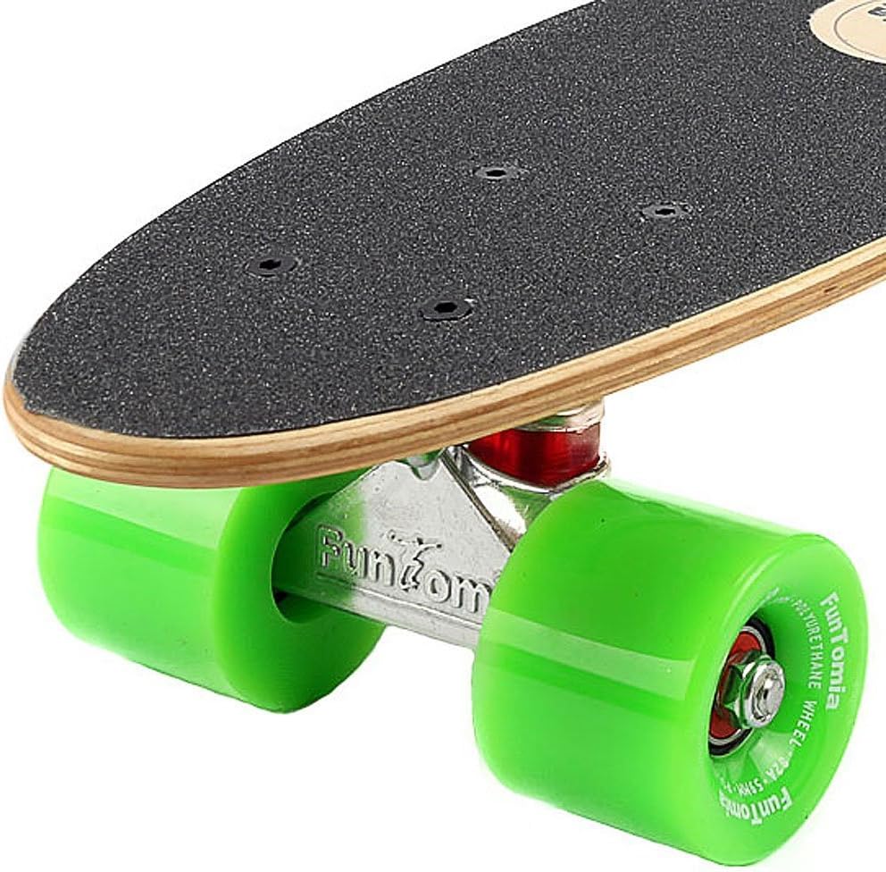 FunTomia Mini-Board Cruiser Skateboard 57cm aus 7-lagigem kanadischem Ahornholz inkl. Mach1 ABEC-9 K