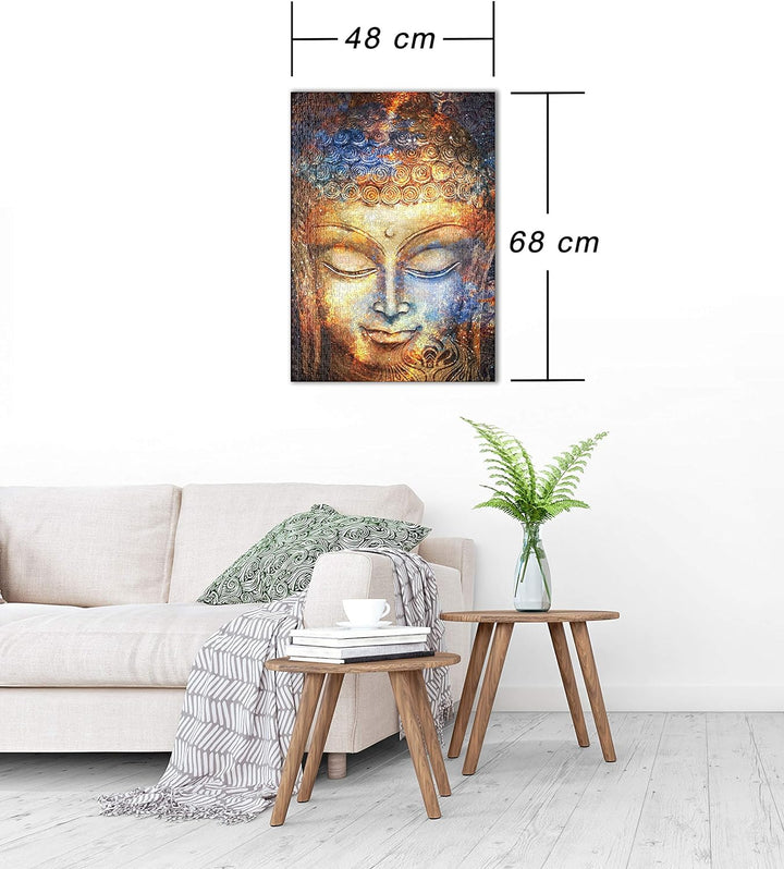 Ulmer Puzzleschmiede - Puzzle Buddha - klassisches 1000 Teile Puzzle - Made in Germany - Buddha-Kopf