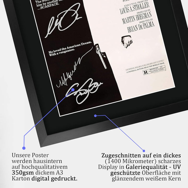 HWC Trading Scarface A3 Gerahmte Signiert Gedruckt Autogramme Bild Druck-Fotoanzeige Geschenk Für Al