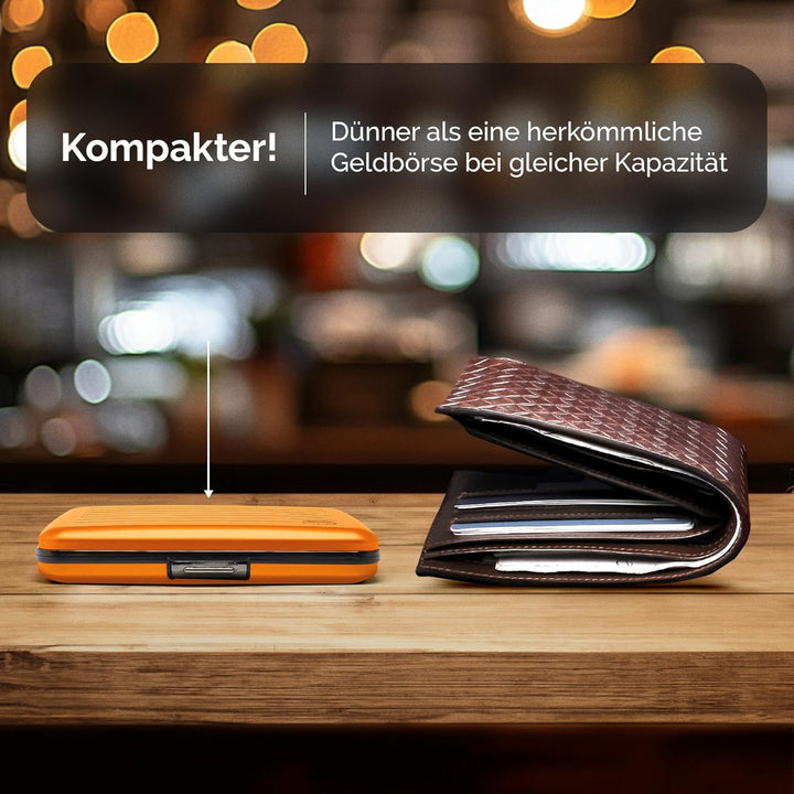OGON Aluminium Geldbörse Smart Case V2 Large - Verstecktes Fach für Münzen und Scheine - RFID Schutz
