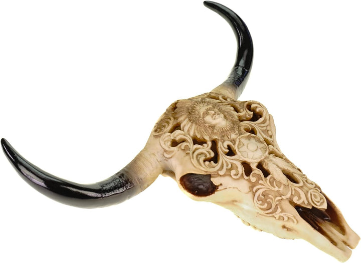 Schädel Stier edles indianisches Design 30 x 30 x 9 cm