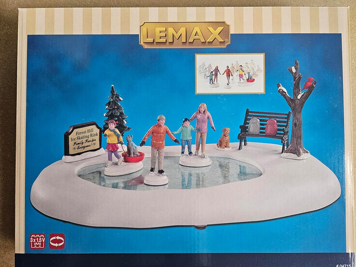 Lemax Weihnachtsdorf-Zubehör: Familien-Skating-Tag, Kunstharz