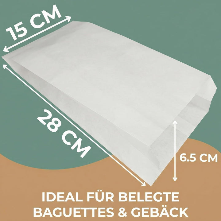 Papiertüten 1000 Stück - Brottüten Papier - Bäckertüten - Brötchentüten Kraftpapier - Frühstücksbeut