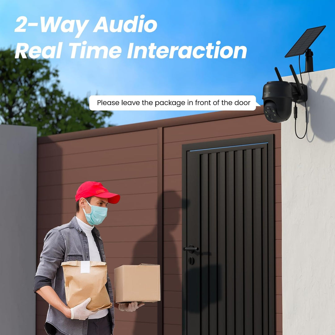 Cinnado Überwachungskamera Aussen Akku Solar - 2K Kamera Überwachung Aussen Solar, WLAN Kamera Outdo