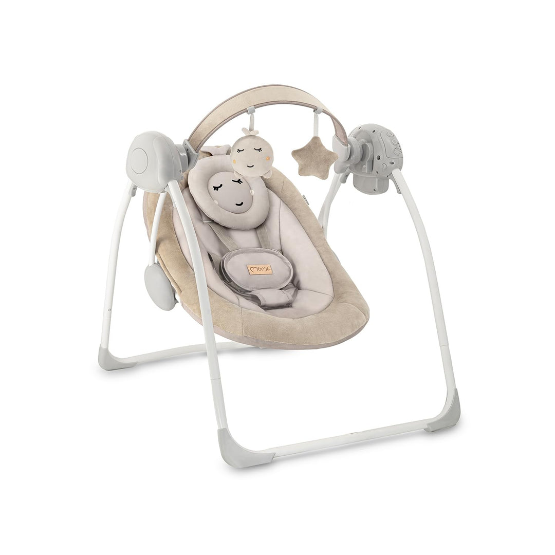 MoMi Babywippe LISS für Babys bis 9 kg, faltbar, Batterie- oder Netzbetrieb, Netzteil mit USB-Kabel,