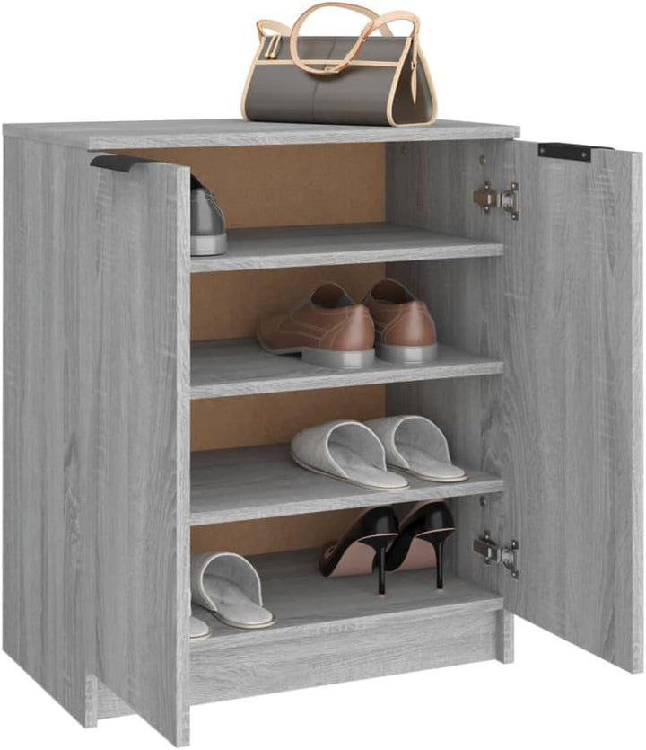 Schuhschrank Grau Sonoma 59x35x70 cm Holzwerkstoff, Schuhe Organizer, Schuhe Aufbewahrung, Schuhrega