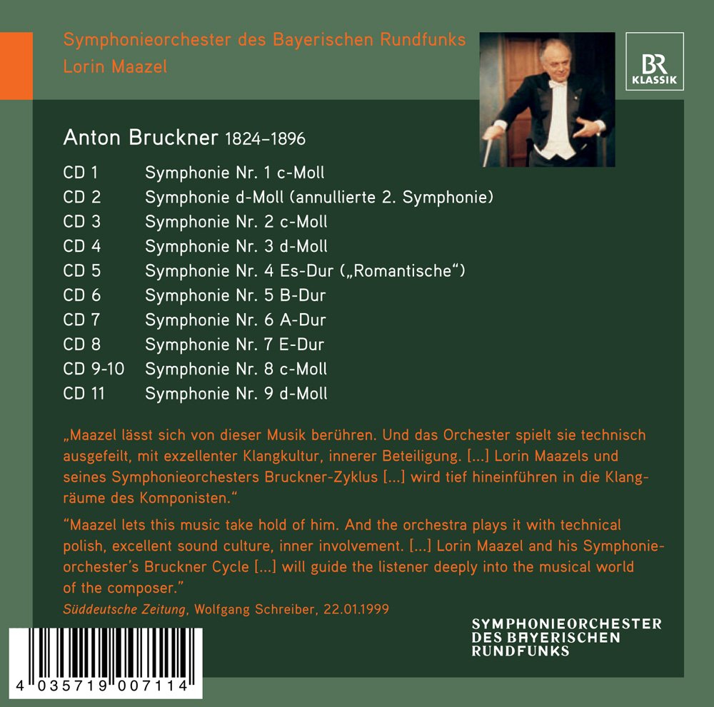 Bruckner: Sinfonien 0-9, Audio-CD